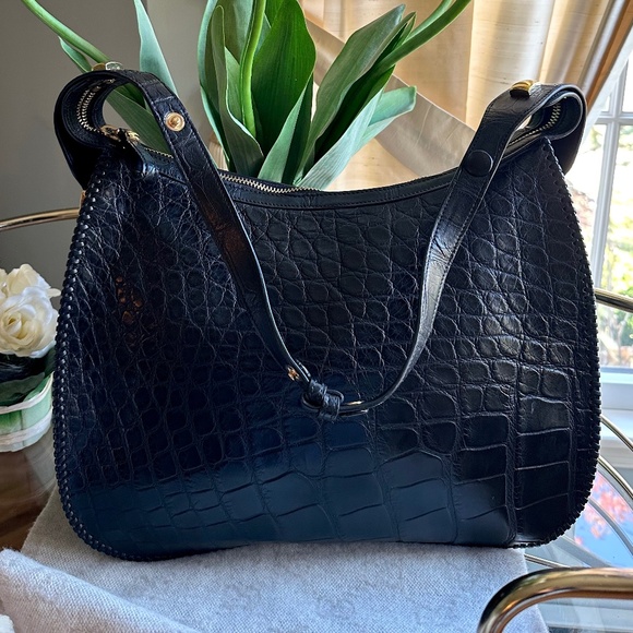 Vintage Salvatore Ferragamo Black Alligator Hobo Bag - Picture 2 of 15